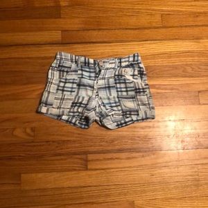 Blue themed flannel shorts